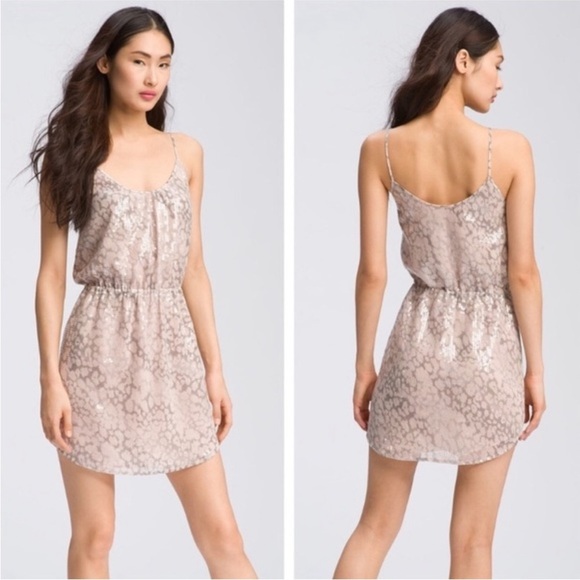 Rebecca Taylor Sequined Leopard Animal Print Dress with Elastic Waist size 6 - Picture 2 of 15